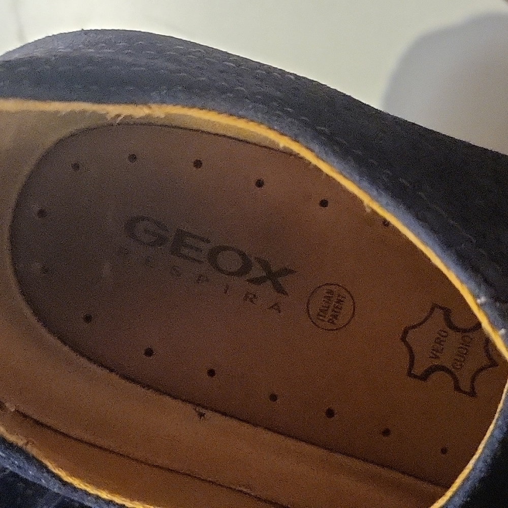 GEOX Suede Sneakers Respira Blue Size 9 - Picture 3 of 6